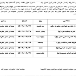 اطلاعیه تعذیه ها